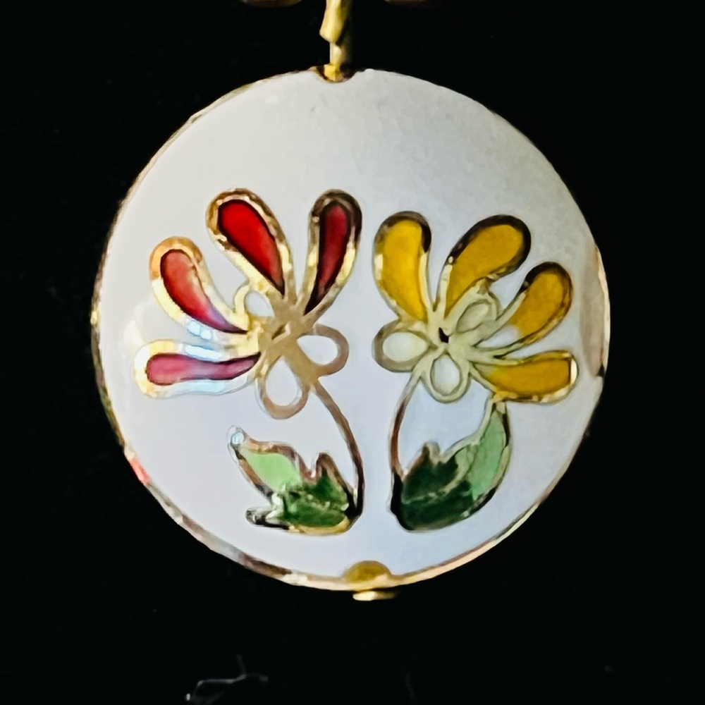 58. Floral Enamel Pendant Necklace